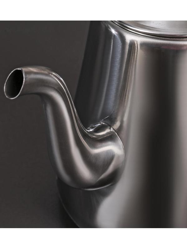 Чайник из нержавеющей стали «Жуан», 1,4 л, 23×13,5×19 см, металлическое сито, цвет хромированный