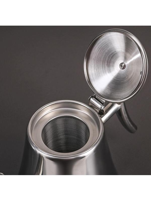 Чайник из нержавеющей стали «Жуан», 1,4 л, 23×13,5×19 см, металлическое сито, цвет хромированный