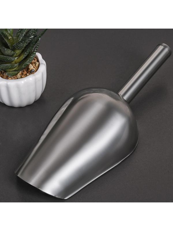 Совок из нержавеющей стали для льда и сыпучих продуктов, 260 мл, 24×9 см