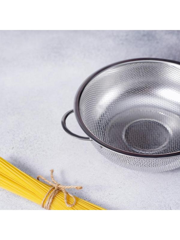 Дуршлаг из нержавеющей стали «Марко», d=22 см, две ручки, цвет хромированный