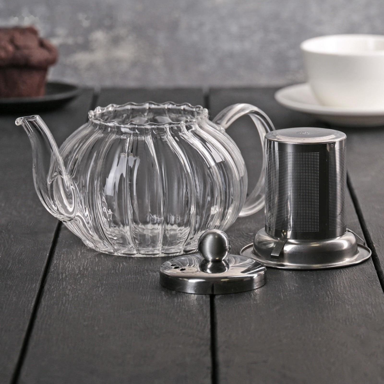 Чайник стеклянный заварочный «Диана», 600 мл, металлическое сито