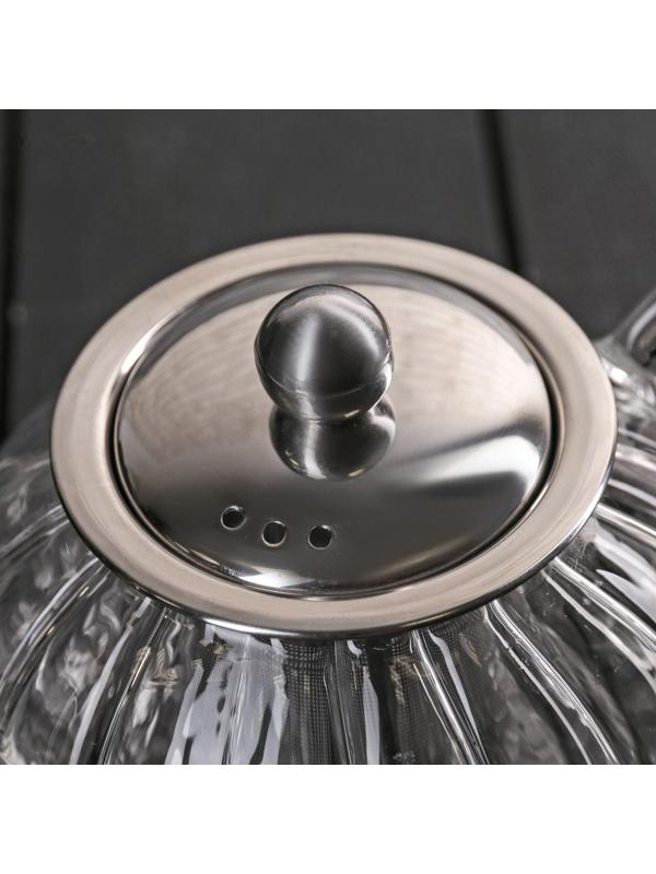 Чайник стеклянный заварочный «Диана», 600 мл, металлическое сито