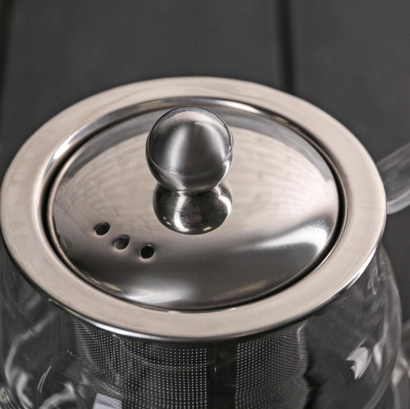 Чайник стеклянный заварочный «Бриз», 600 мл, с металлическим ситом