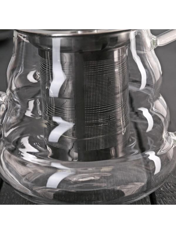 Чайник стеклянный заварочный «Бриз», 600 мл, с металлическим ситом