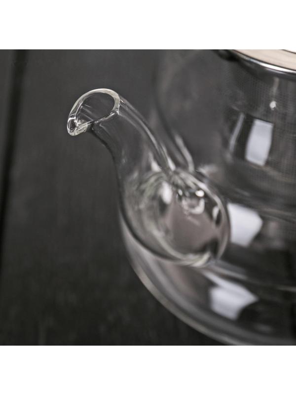 Чайник стеклянный заварочный «Бриз», 600 мл, с металлическим ситом