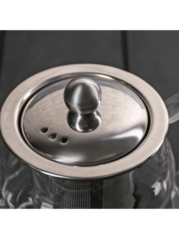 Чайник стеклянный заварочный «Бриз», 600 мл, с металлическим ситом