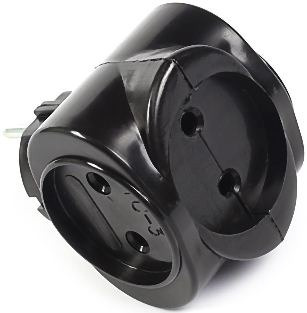 Тройник электрический REXANT, 6 А, без з/к, биметалл, черный