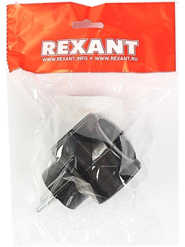 Тройник электрический REXANT, 6 А, без з/к, биметалл, черный
