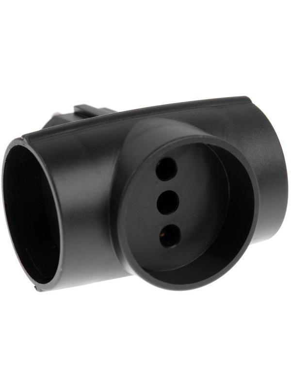 Тройник электрический REXANT, 6-10 А, без з/к, черный