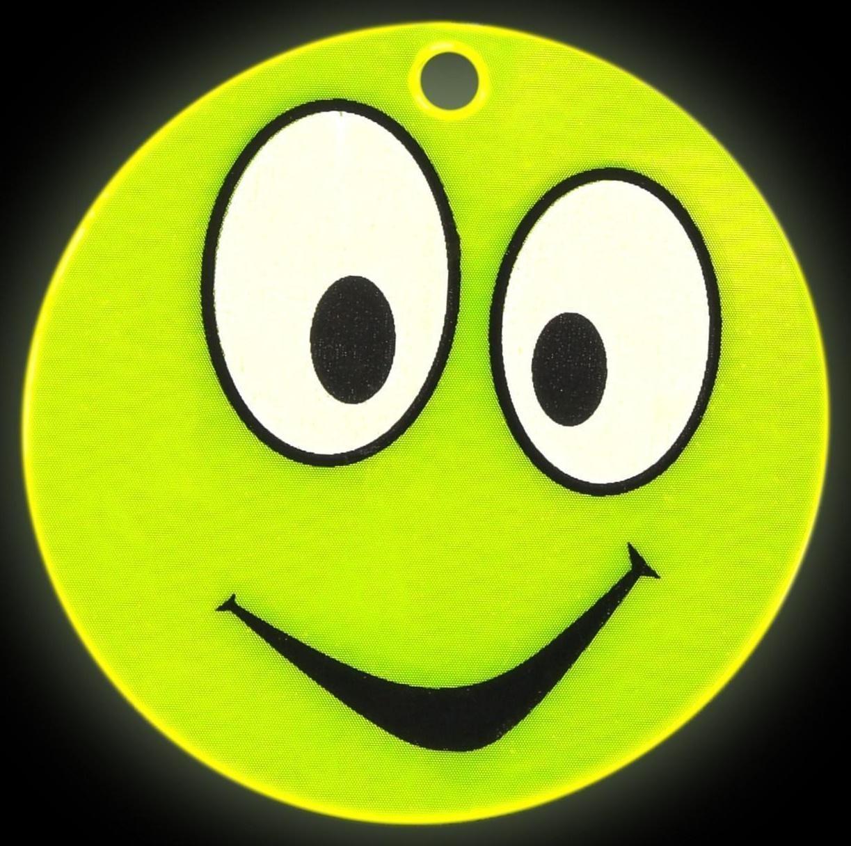 Светоотражающий элемент «Смайлик», двусторонний, d = 5,3 см, цвет жёлтый