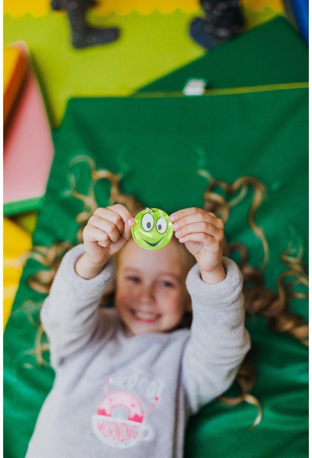 Светоотражающий элемент «Смайлик», двусторонний, d = 5,3 см, цвет жёлтый