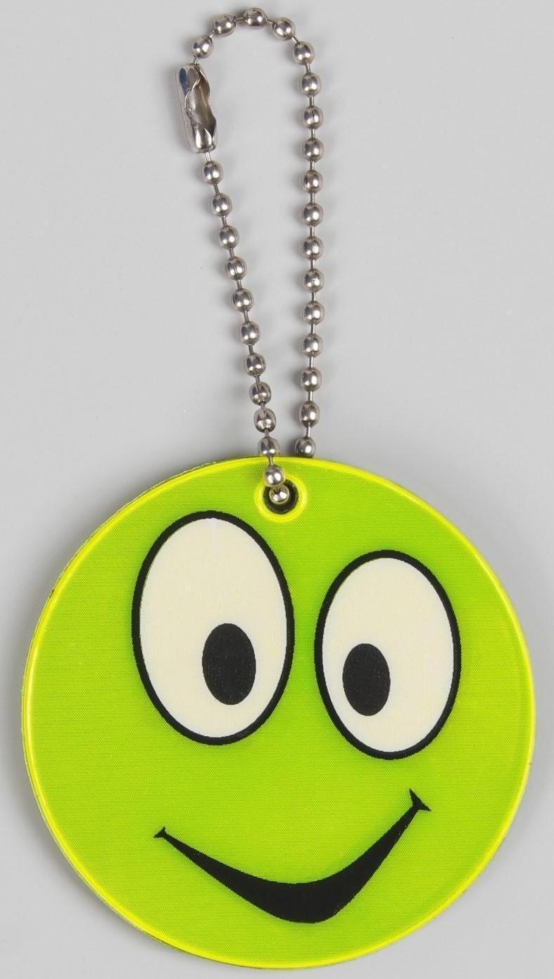 Светоотражающий элемент «Смайлик», двусторонний, d = 5,3 см, цвет жёлтый