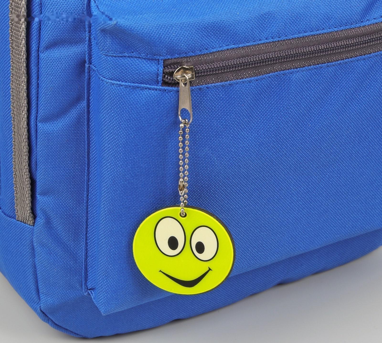 Светоотражающий элемент «Смайлик», двусторонний, d = 5,3 см, цвет жёлтый