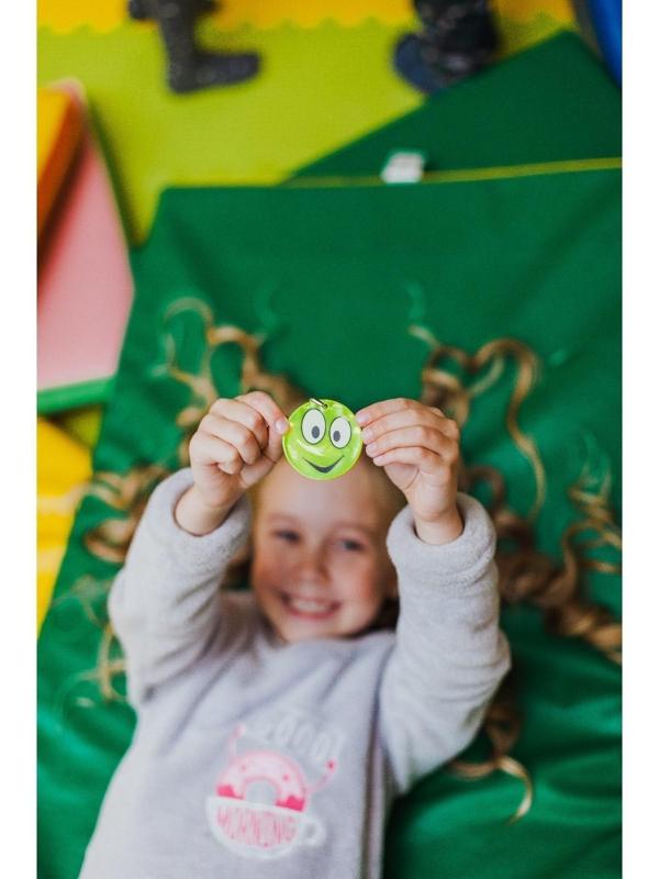 Светоотражающий элемент «Смайлик», двусторонний, d = 5,3 см, цвет жёлтый