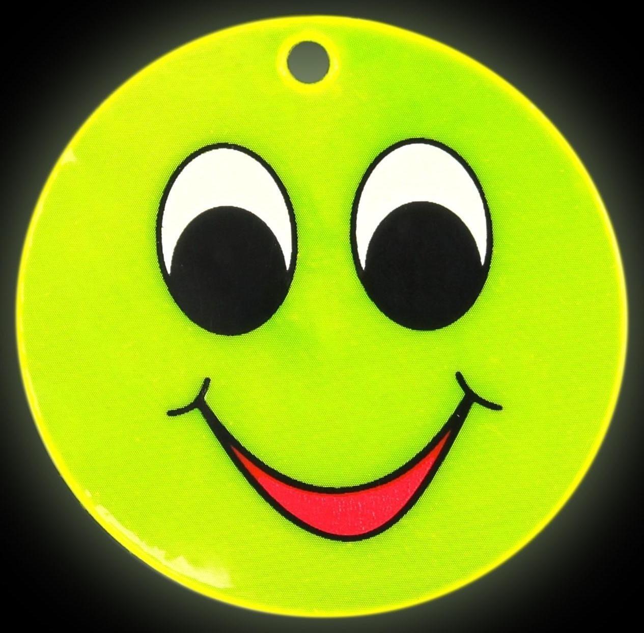 Светоотражающий элемент «Смайлик с большими глазами», двусторонний, d = 5,3 см, цвет жёлтый