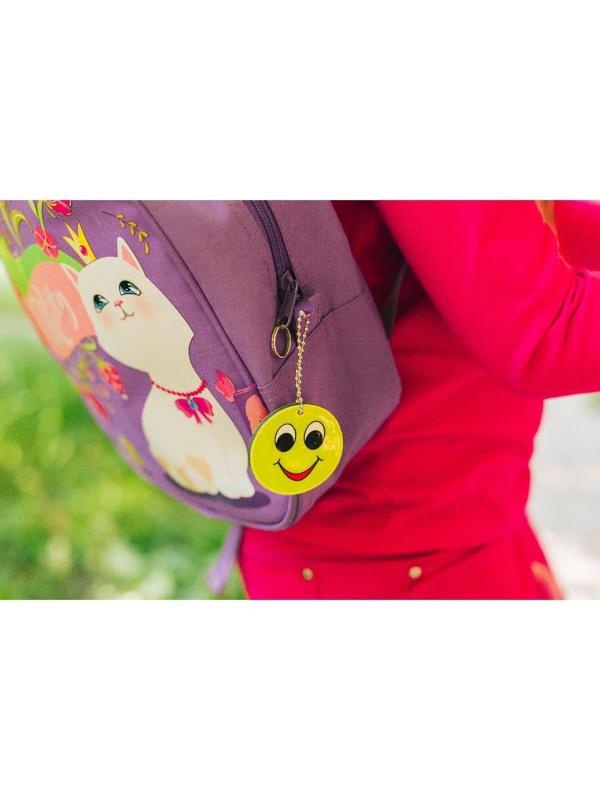 Светоотражающий элемент «Смайлик с большими глазами», двусторонний, d = 5,3 см, цвет жёлтый