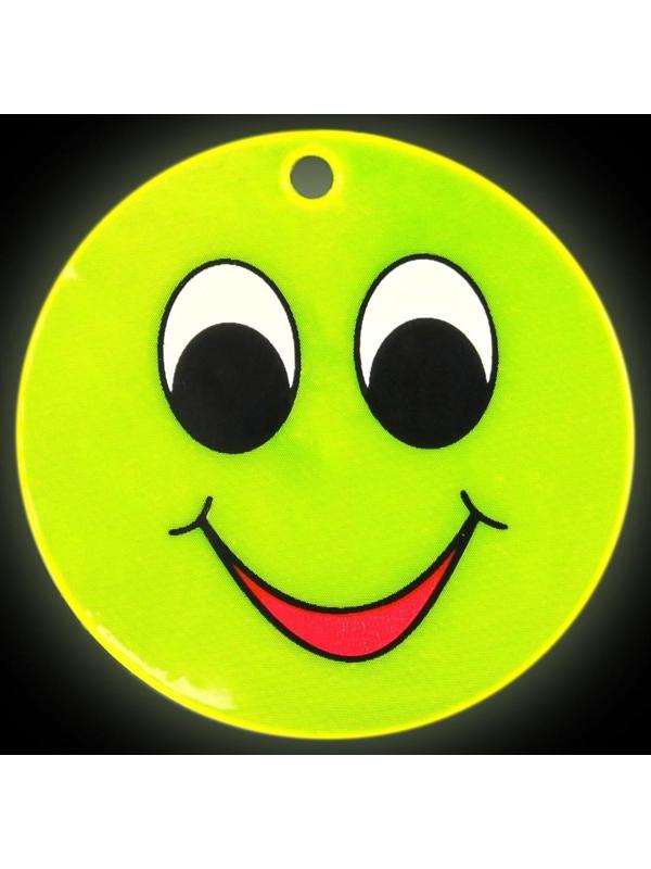 Светоотражающий элемент «Смайлик с большими глазами», двусторонний, d = 5,3 см, цвет жёлтый