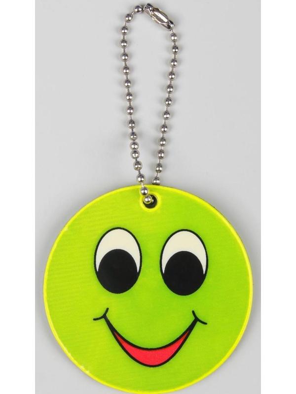 Светоотражающий элемент «Смайлик с большими глазами», двусторонний, d = 5,3 см, цвет жёлтый