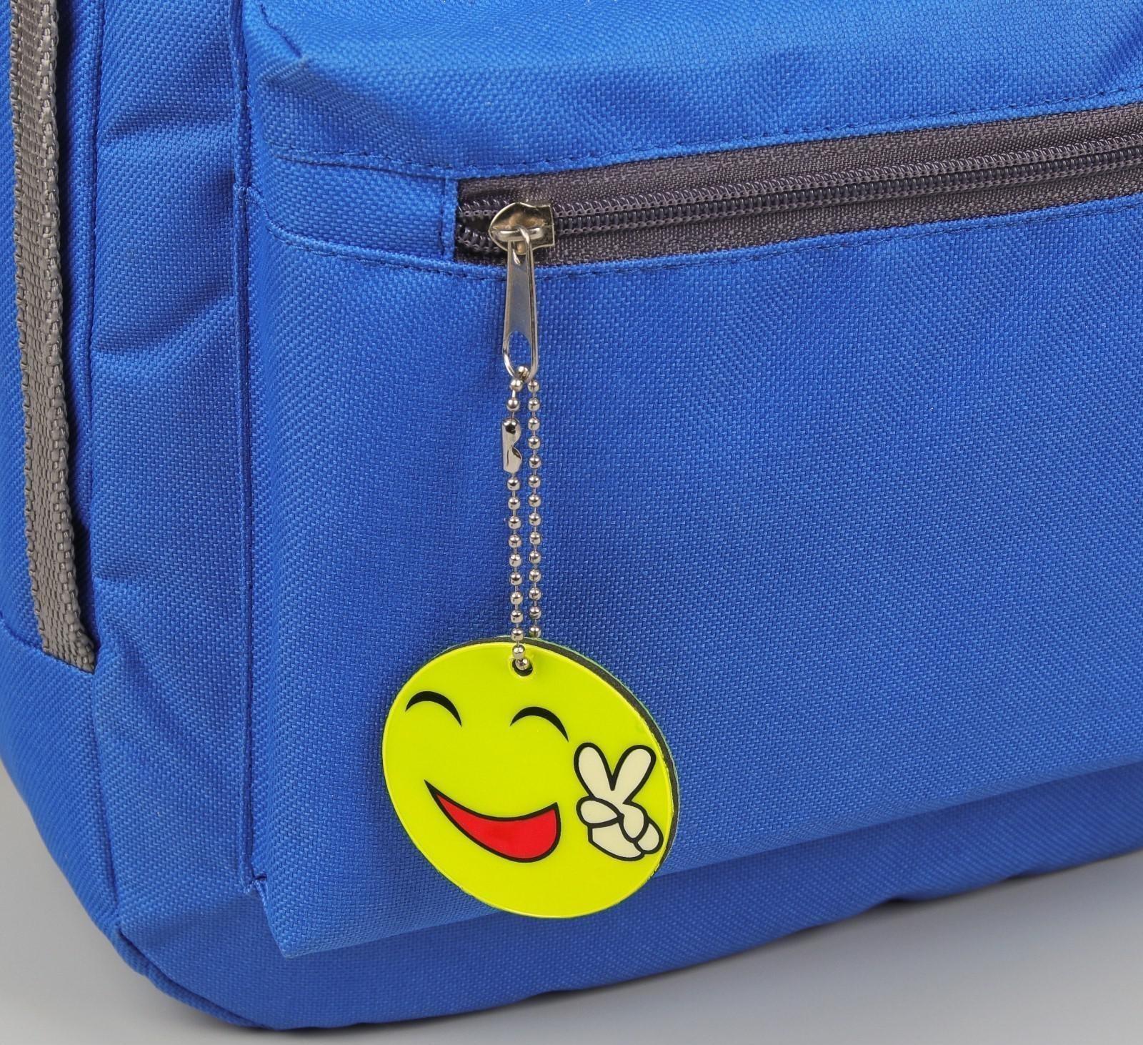 Светоотражающий элемент «Смайлик. Мир», двусторонний, d = 5,3 см, цвет жёлтый