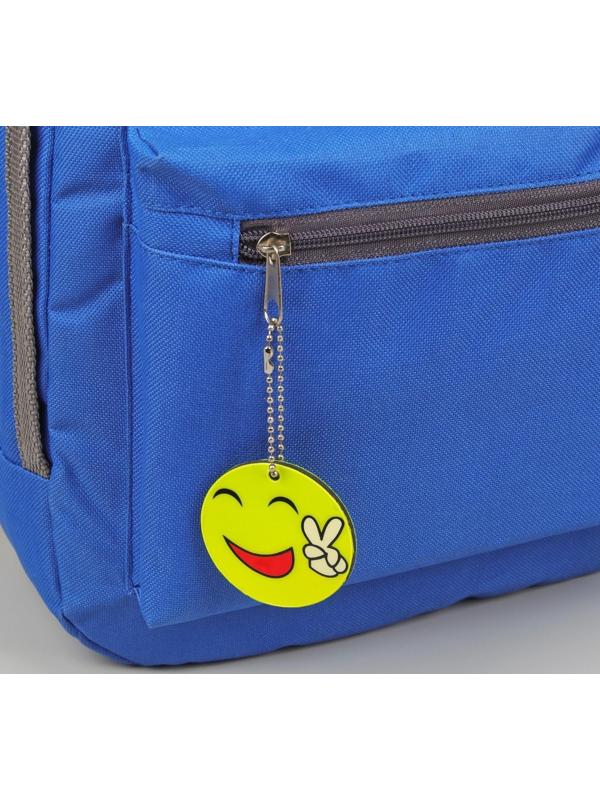 Светоотражающий элемент «Смайлик. Мир», двусторонний, d = 5,3 см, цвет жёлтый