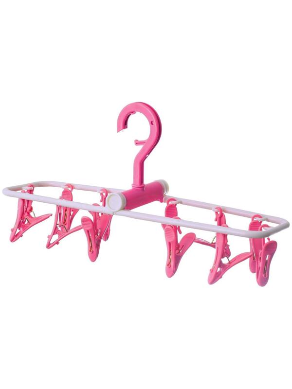 Сушилка для белья подвесная складная Доляна, 12 прищепок, 37×11 см, цвет МИКС