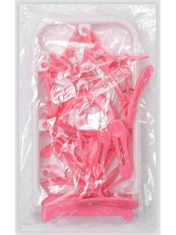 Сушилка для белья подвесная складная Доляна, 12 прищепок, 37×11 см, цвет МИКС