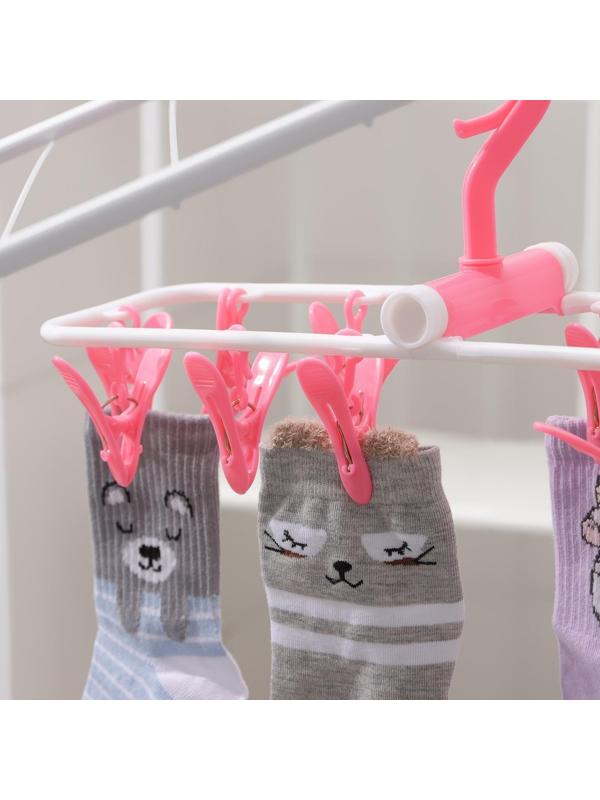 Сушилка для белья подвесная складная Доляна, 12 прищепок, 37×11 см, цвет МИКС