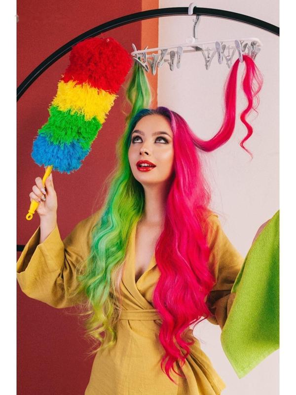 Сушилка для белья подвесная складная Доляна, 12 прищепок, 37×11 см, цвет МИКС