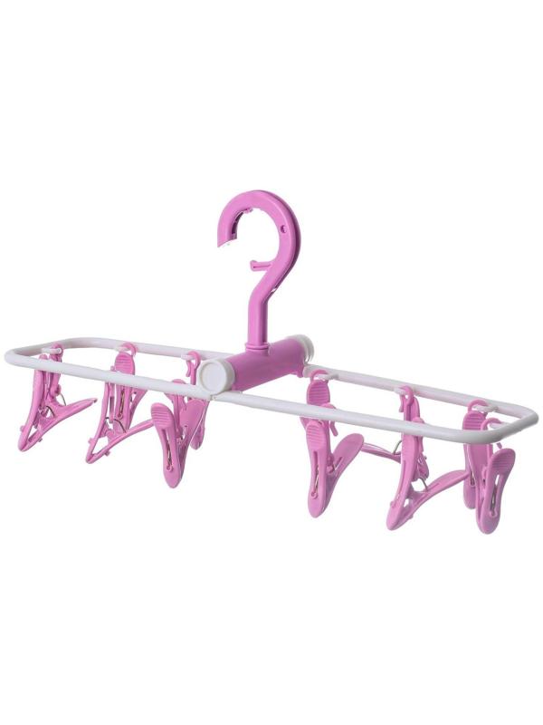 Сушилка для белья подвесная складная Доляна, 12 прищепок, 37×11 см, цвет МИКС