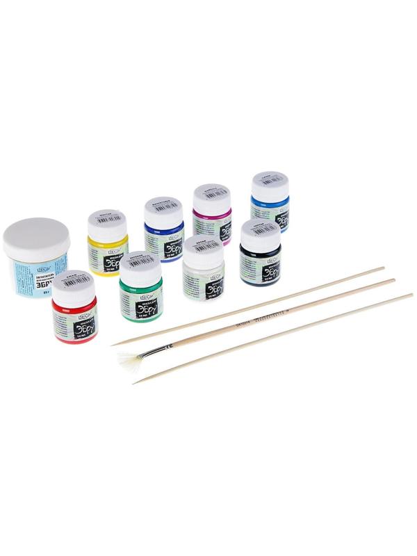 Набор Эбру DecArt (8 цветов + загуститель + лоток + инструменты)