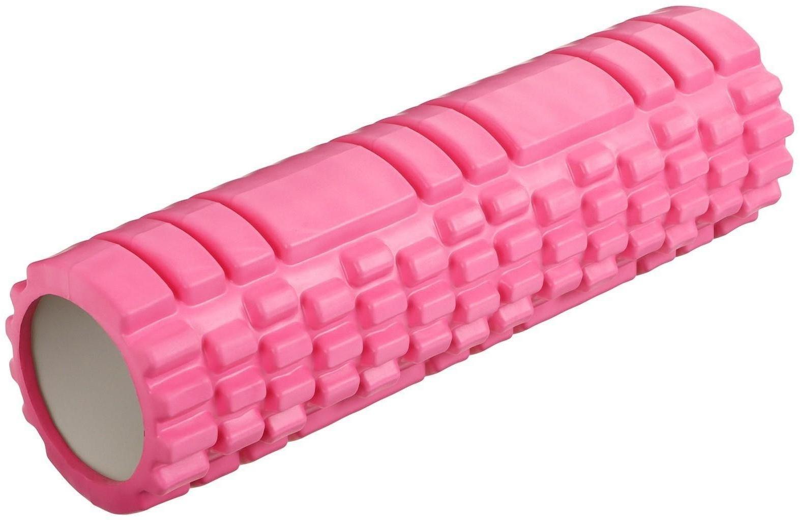 Роллер для йоги 45 х 14 см,  массажный, цвет розовый