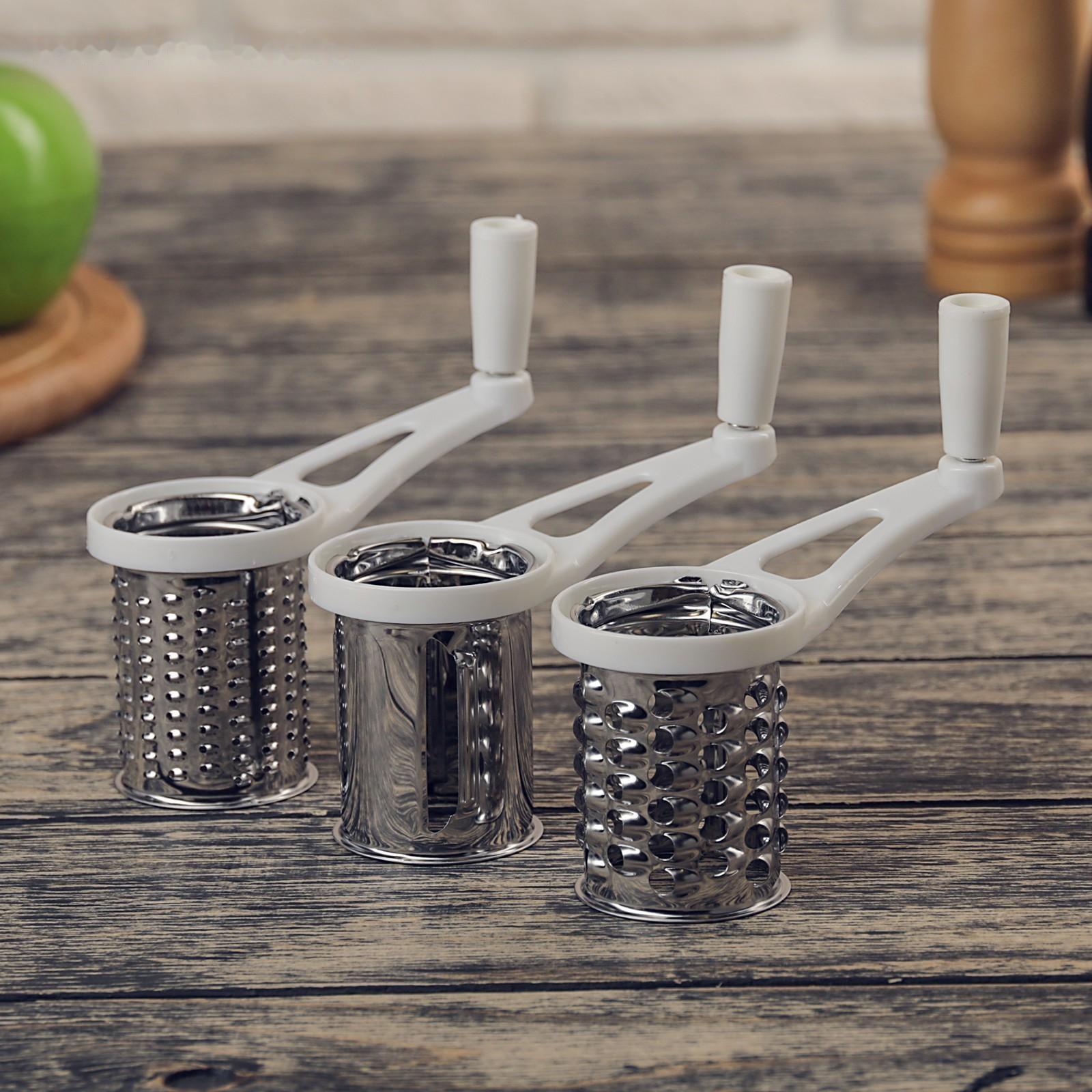 Тёрка барабанного типа «Карусель», 20×5,5×8 см, 3 насадки