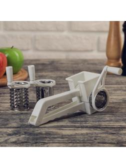 Тёрка барабанного типа «Карусель», 20×5,5×8 см, 3 насадки