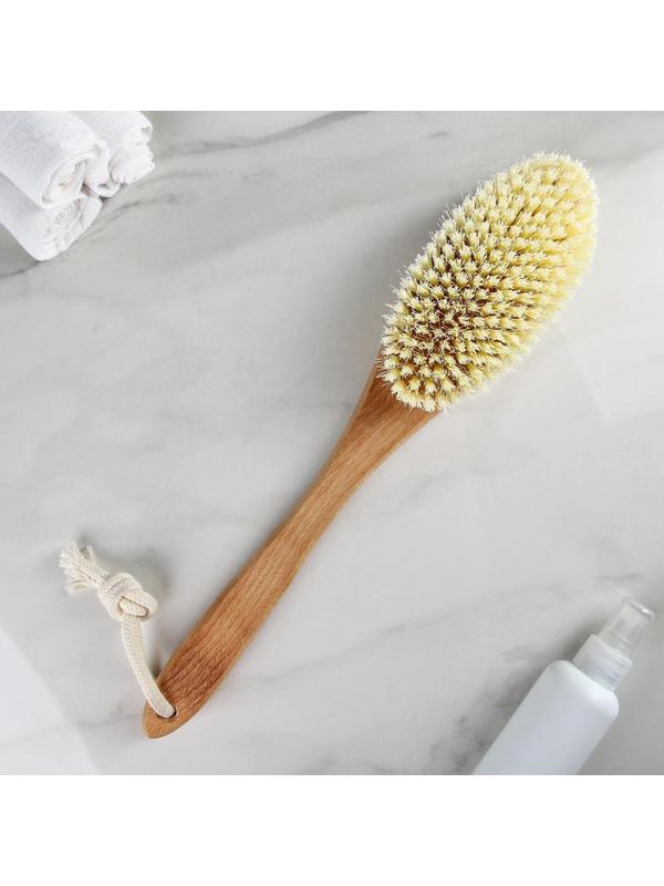 Щётка для сухого массажа, с ручкой, искусственная щетина