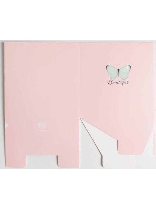 Коробка для цветов с PVC крышкой «Beautiful», 12 х 12 х 12 см