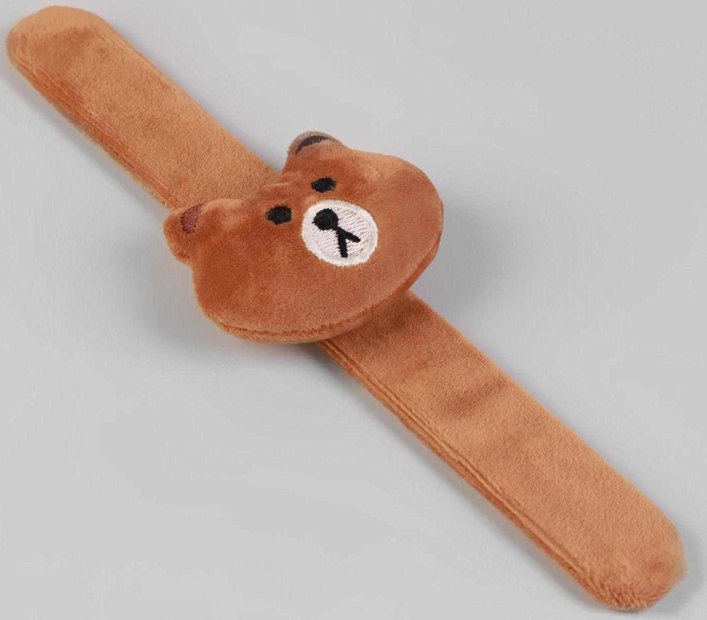 Игольница на браслете «Мишка», 23 × 6,5 см, цвет коричневый