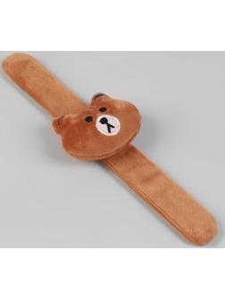 Игольница на браслете «Мишка», 23 × 6,5 см, цвет коричневый