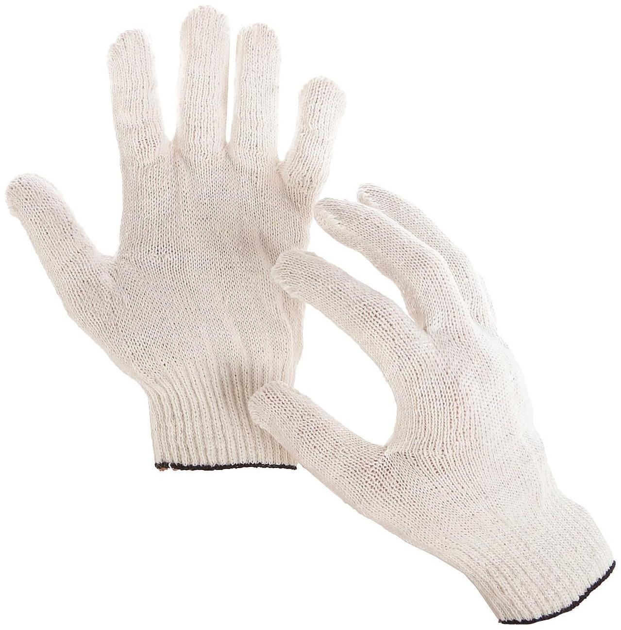 Перчатки, х/б, вязка 10 класс, 4 нити, размер 9, без ПВХ, белые