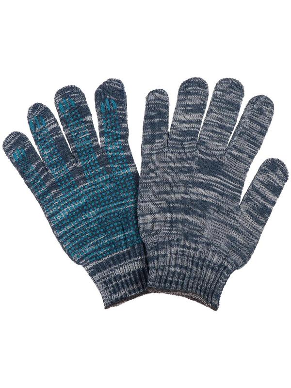 Перчатки, х/б, вязка 10 класс, 5 нитей, размер 9, с ПВХ точками, серые, Greengo