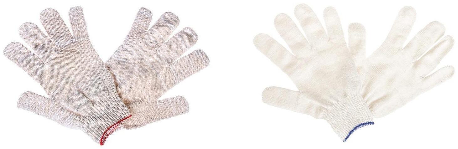 Перчатки, х/б, вязка 10 класс, 6 нитей, размер 9, без покрытия, белые