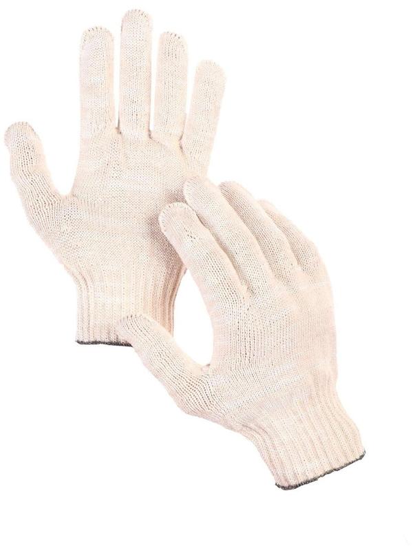 Перчатки, х/б, вязка 10 класс, 6 нитей, размер 9, без покрытия, белые