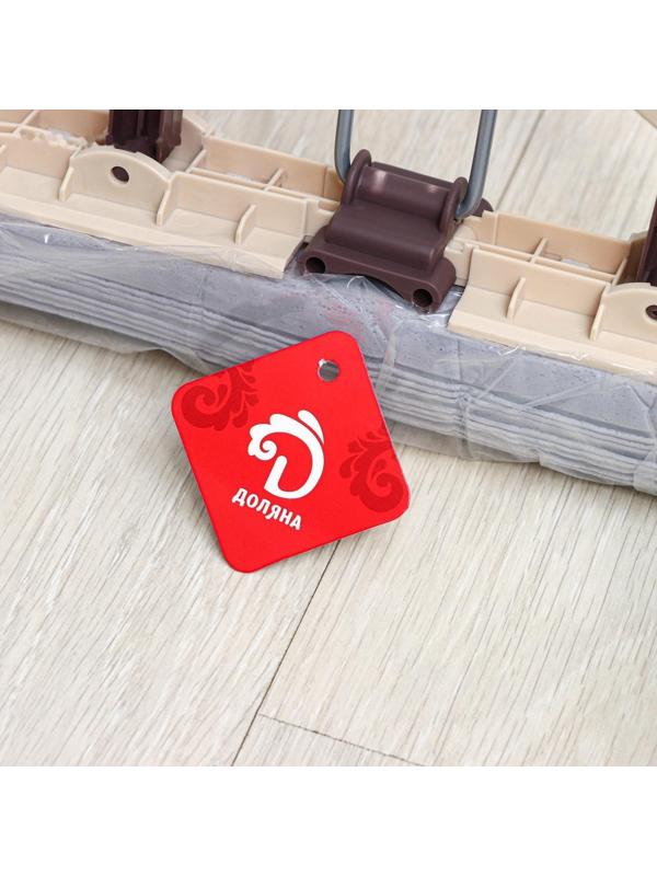 Швабра для мытья пола со складным отжимом Доляна, насадка ПВА 27×6 см, составная стальная ручка 89-120 см