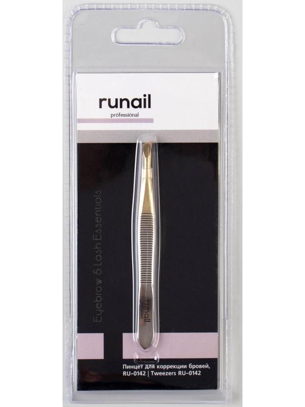 Пинцет скошенный, широкий, 9 см, цвет серебристый/золотистый, RU-0142