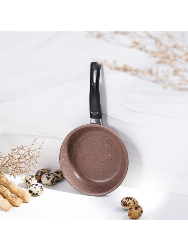 Сковорода Rock, d=15 см, пластиковая ручка, антипригарное покрытие, цвет коричневый