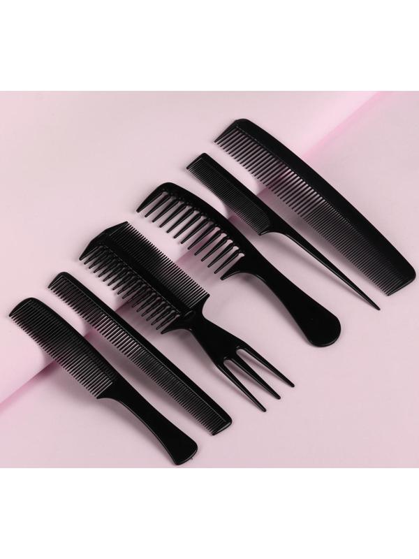 Набор расчёсок, 6 предметов, цвет чёрный
