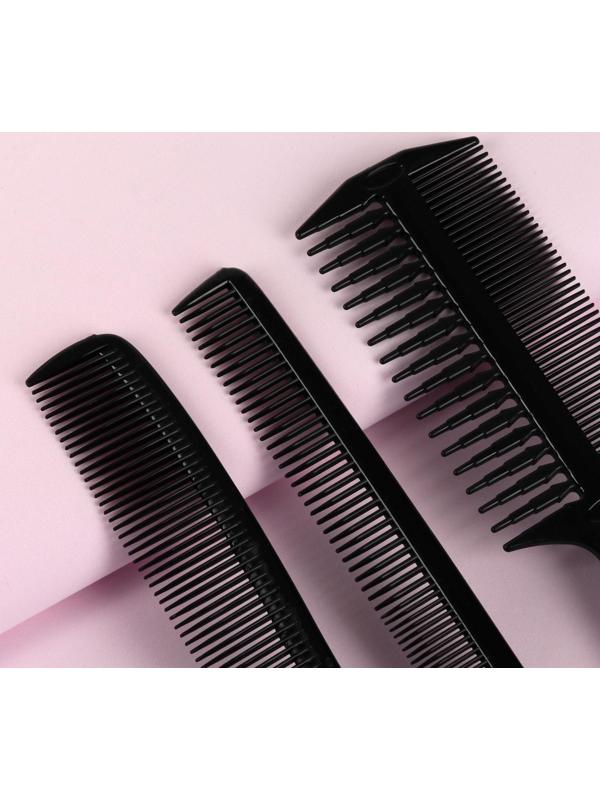 Набор расчёсок, 6 предметов, цвет чёрный