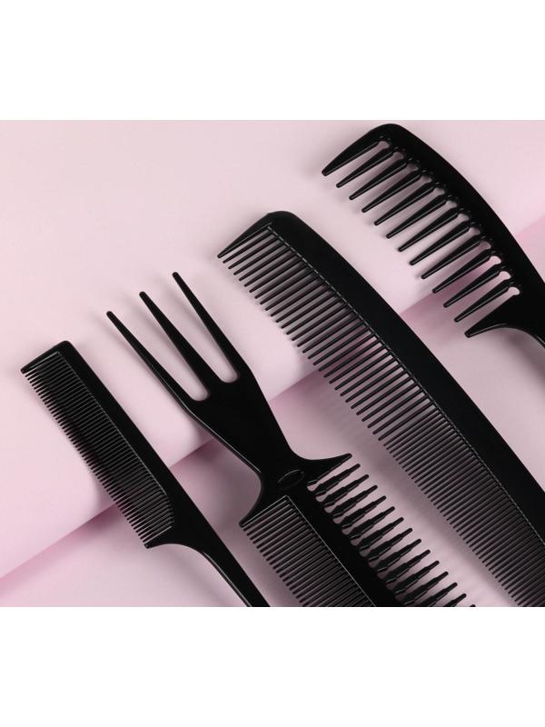 Набор расчёсок, 6 предметов, цвет чёрный