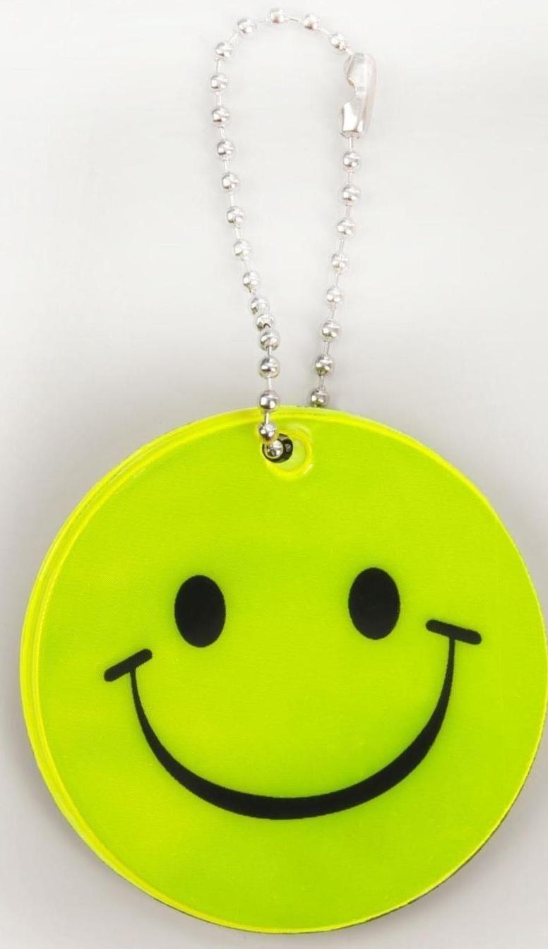 Светоотражающий элемент «Смайлик», двусторонний, d = 5,3 см, цвет жёлтый