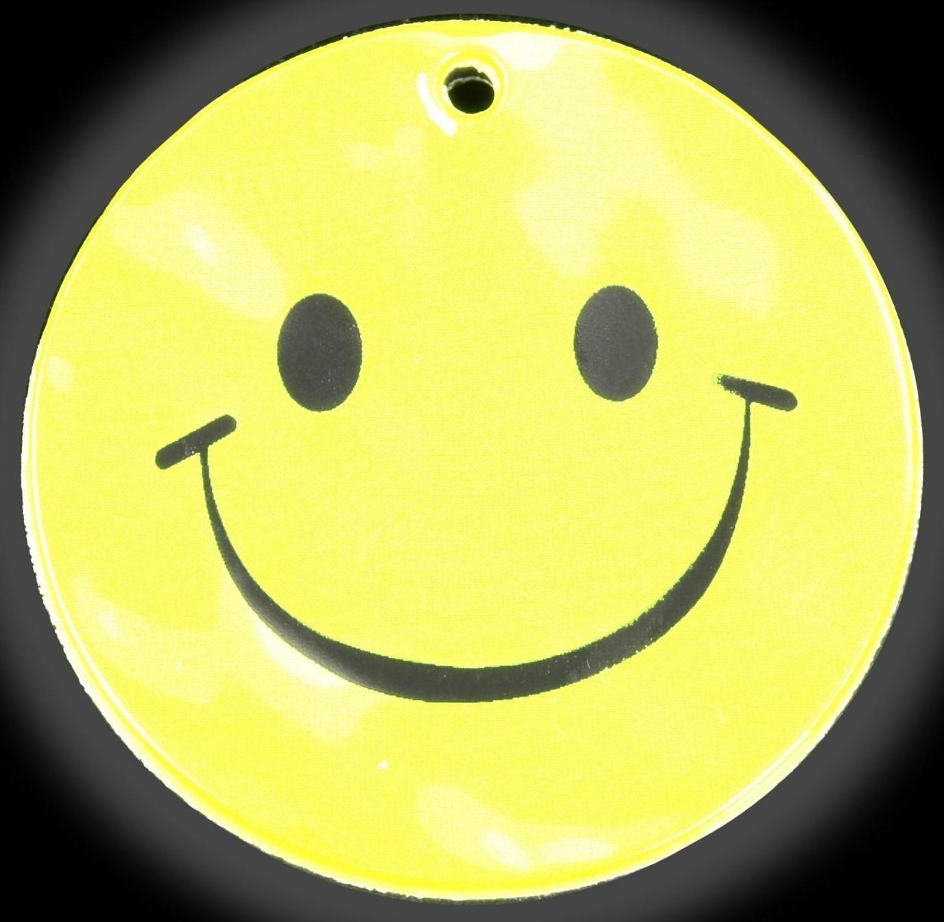Светоотражающий элемент «Смайлик», двусторонний, d = 5,3 см, цвет жёлтый