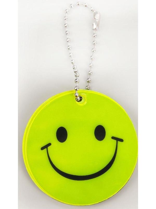 Светоотражающий элемент «Смайлик», двусторонний, d = 5,3 см, цвет жёлтый